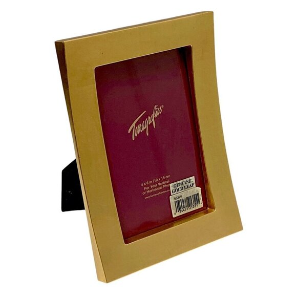 Terragrafics Gold Leaf Frame for 4x6 Photo Metal Vintage Desk Frame - Picture 1 of 12
